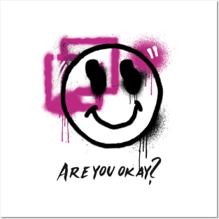 Smile face “Are you okay”? Grunge aesthetic Posters and Art